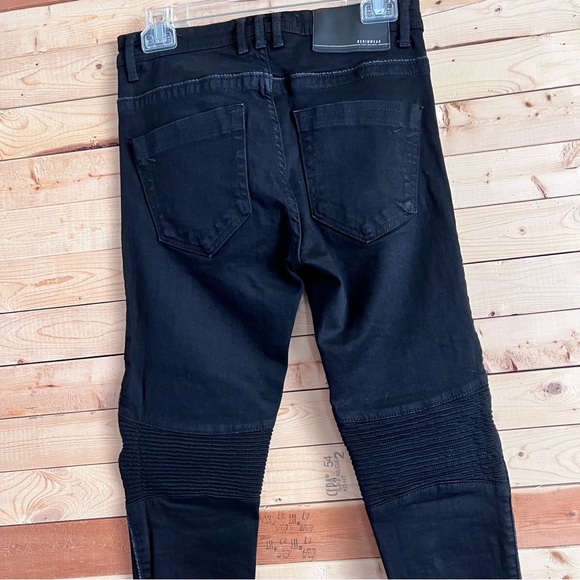 Zara Black Extra Slim Button fly stretch Denim Jeans Mens size 30 - Picture 10 of 12